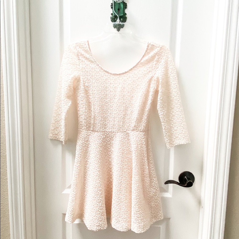 LUSH Cream Lace Skater Dress Size Small